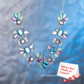 Trendy Chic Colorful Crystal Flower Sparkling Jewelry Necklace Gifts